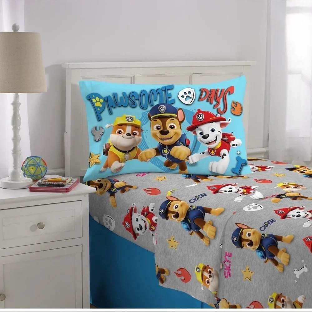 PAW Patrol Kids 3 Piece Gray Sheet Set, Twin